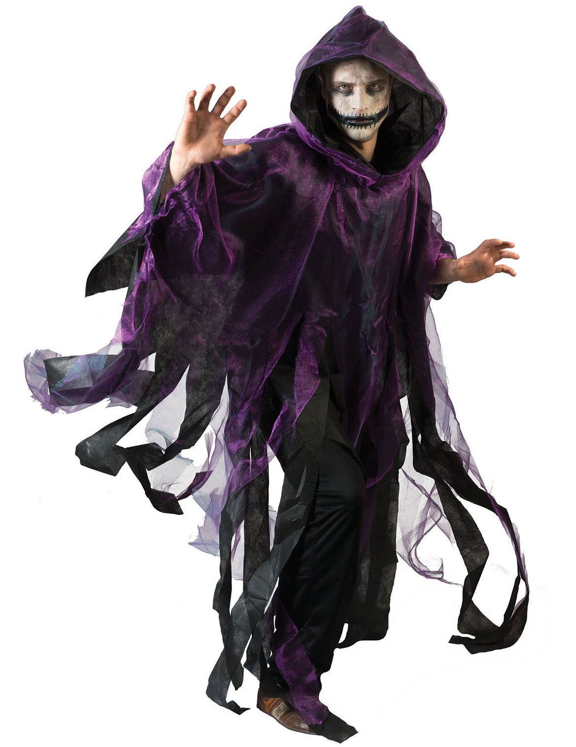 Halloween Umhang Horror Geist für Erwachsene schwarz-violett von ESPA