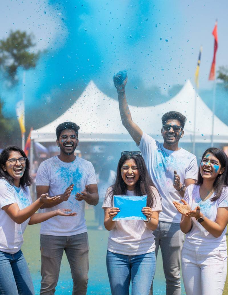 Holi Farbpulver Blau 500g Partybeutel für Erwachsene blau von ESPA