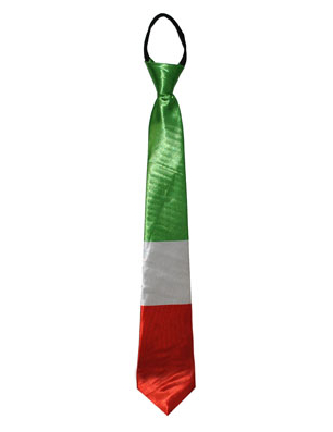Italien-Fanartikel Spaß Krawatte grün-weiss-rot von ESPA