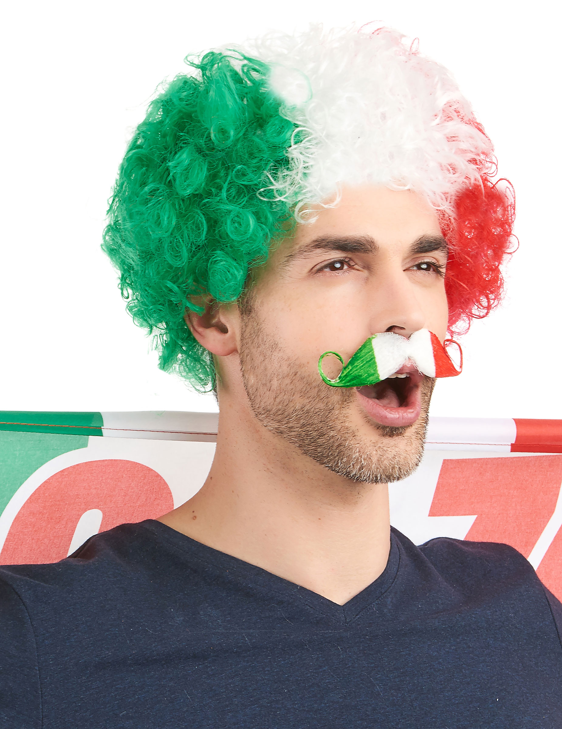 Italien-Fanperücke Afroperücke grün-weiss-rot Italien-Fanperücke Afroperücke grün-weiss-rot von ESPA