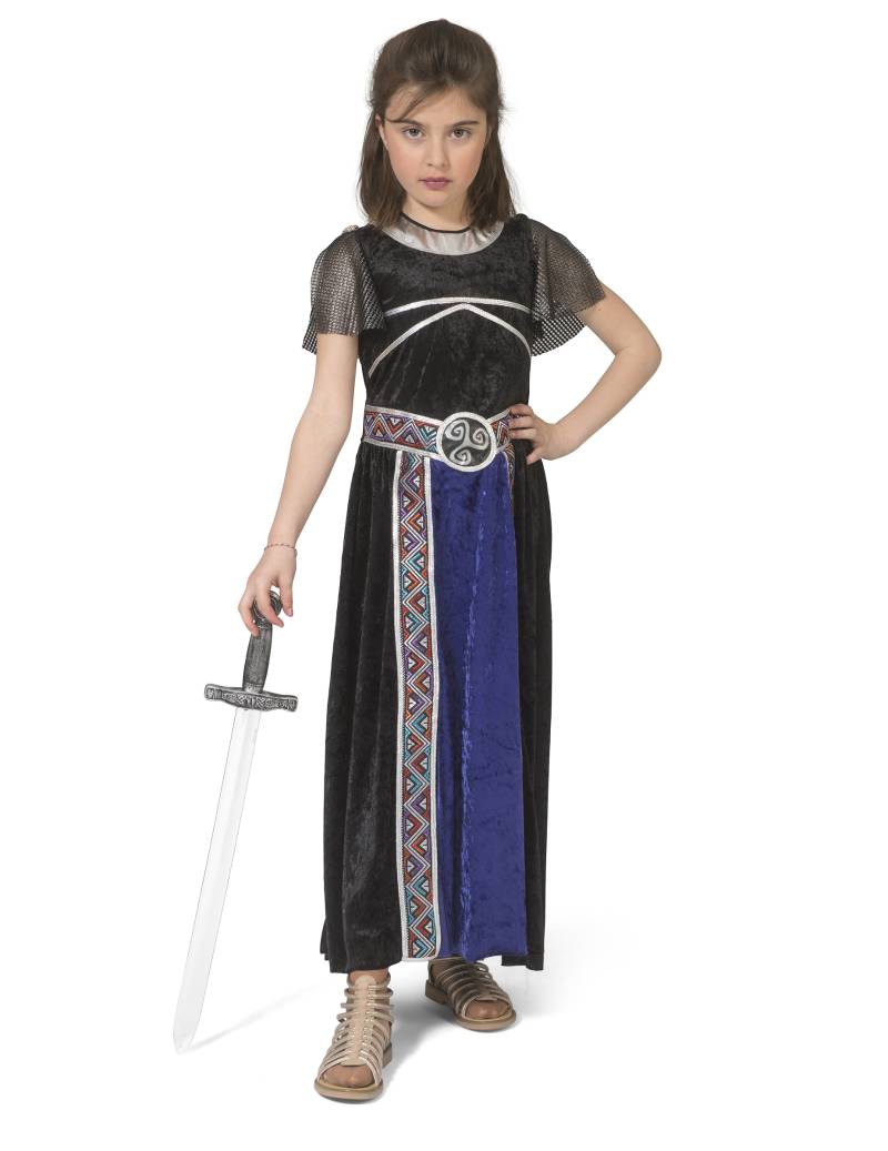 Kriegerin-Kostüm für Mädchen Faschingskostüm schwarz-blau von ESPA