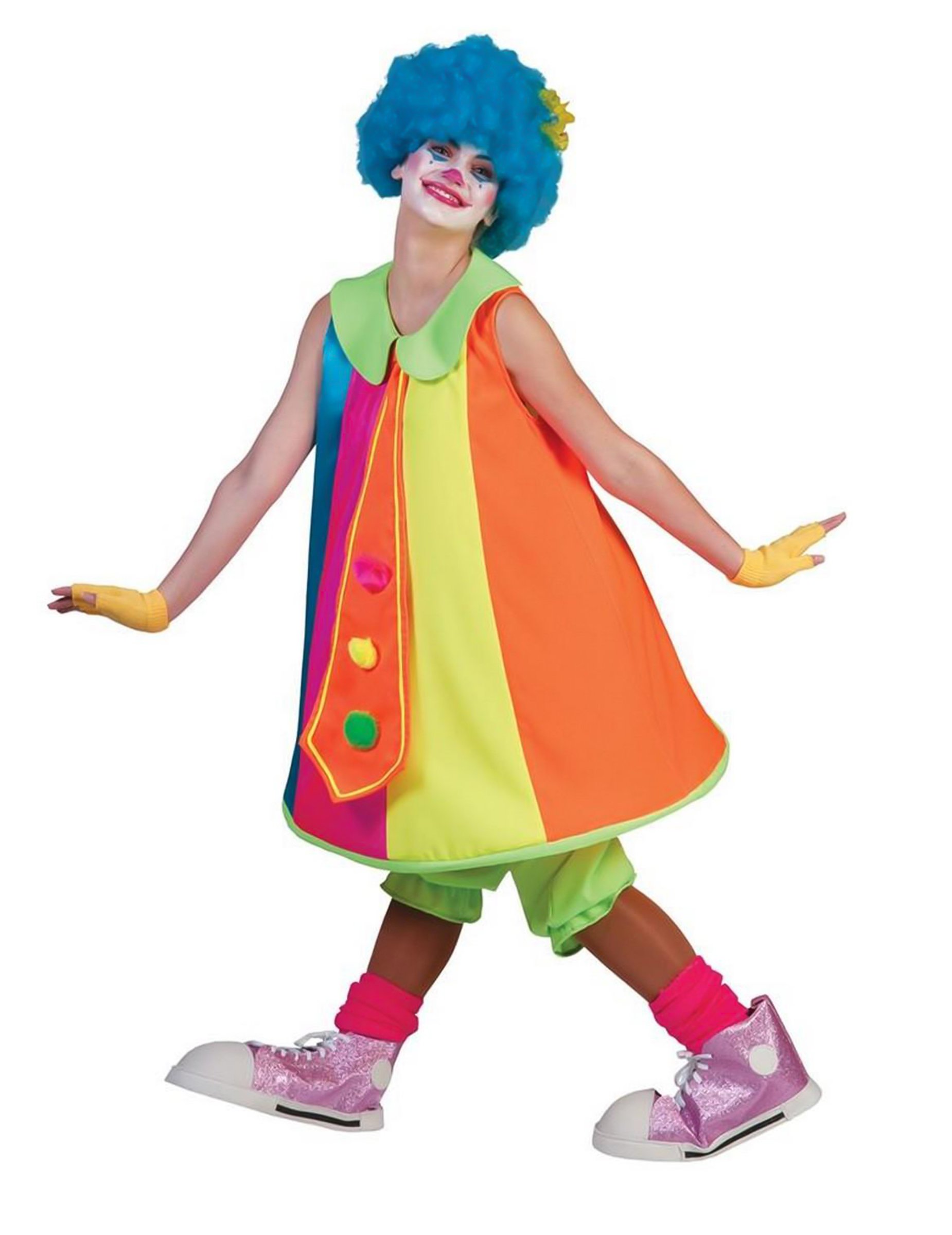Lustiges Clownfrau Kostüm für Damen bunt Lustiges Clownfrau Kostüm für Damen bunt von ESPA