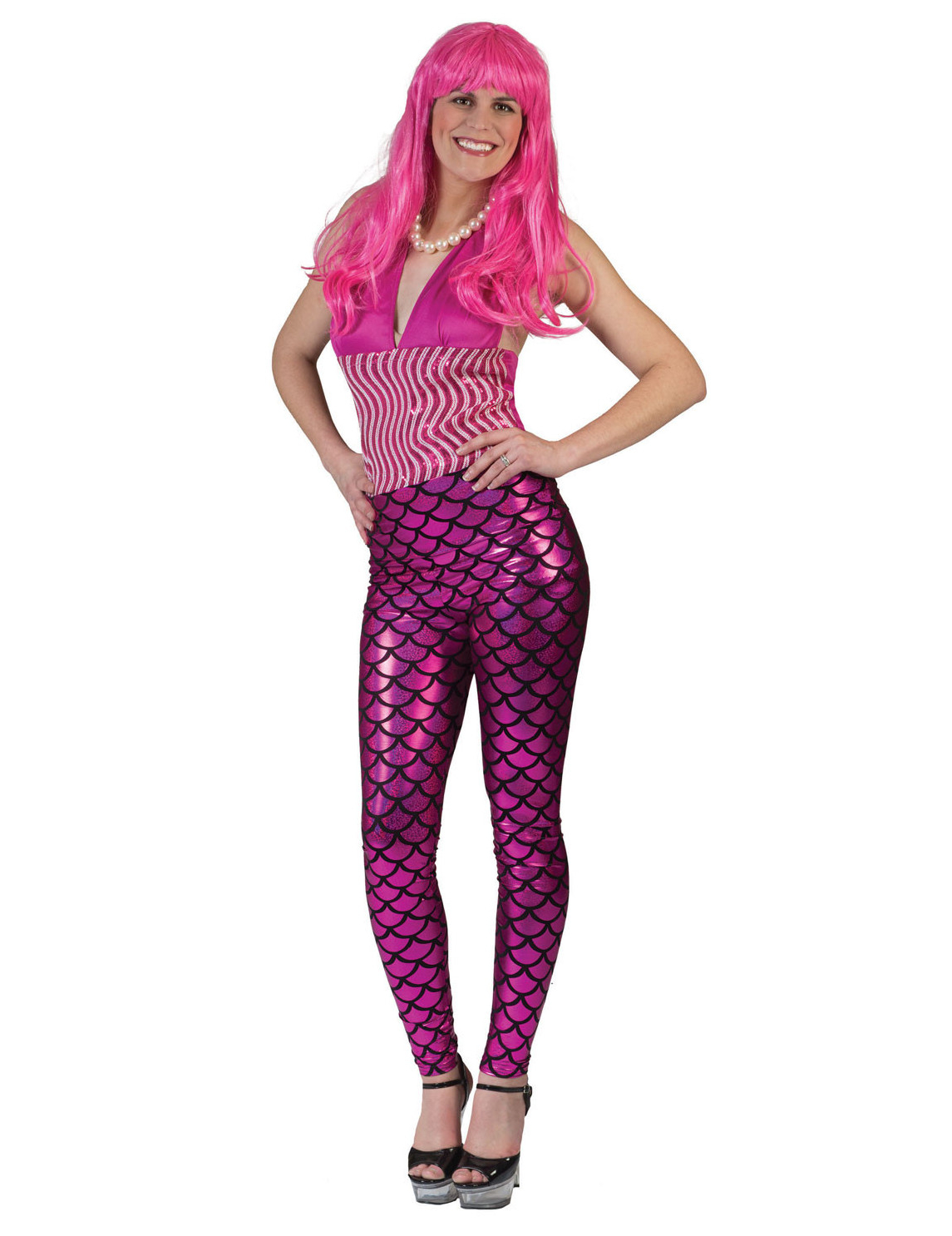 Meerjungfrau-Leggings für Damen Accessoire pink-schwarz Meerjungfrau-Leggings für Damen Accessoire pink-schwarz von ESPA