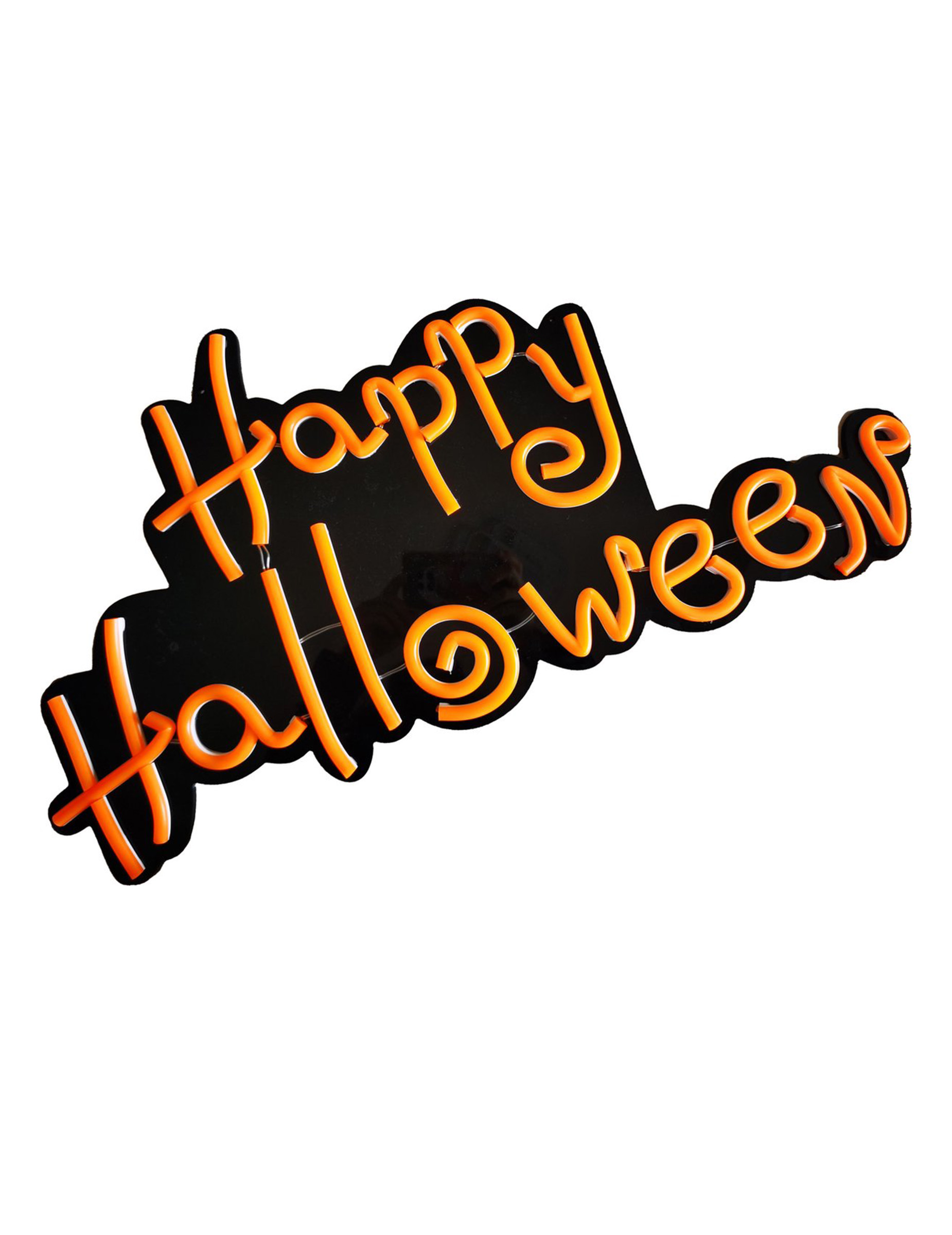 Orangenes Happy Halloween Neon Schild 60 cm x 30 cm von ESPA