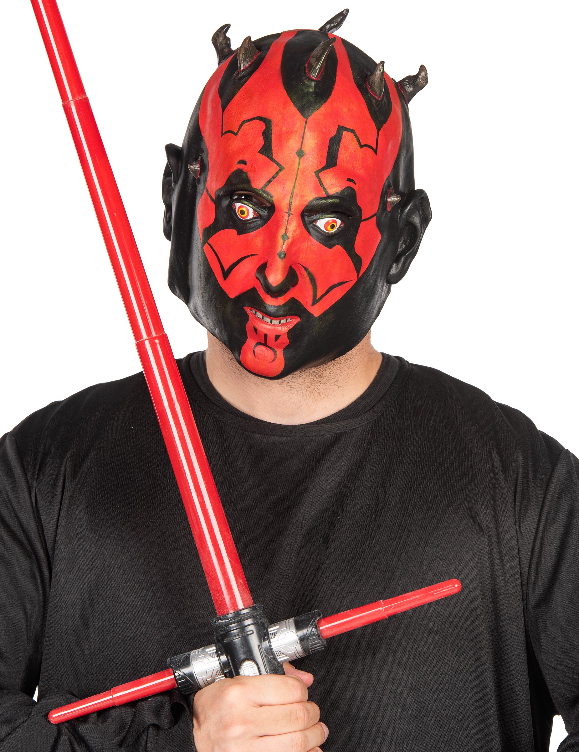 Originale Darth Maul-3/4 Maske für Erwachsene Star Wars rot-schwarz-weiß Originale Darth Maul-3/4 Maske für Erwachsene Star Wars rot-schwarz-weiß von RUBIES UK