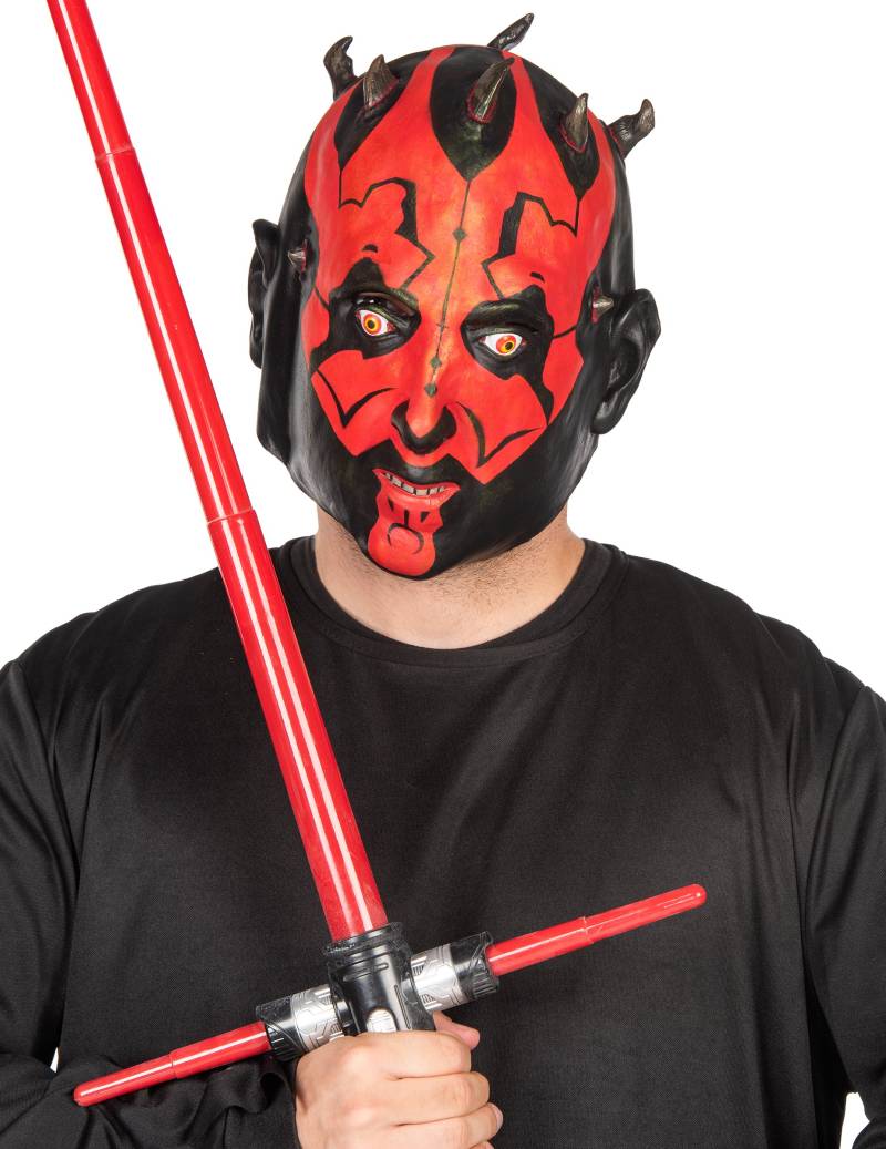 Originale Darth Maul-3/4 Maske für Erwachsene Star Wars rot-schwarz-weiß von RUBIES UK