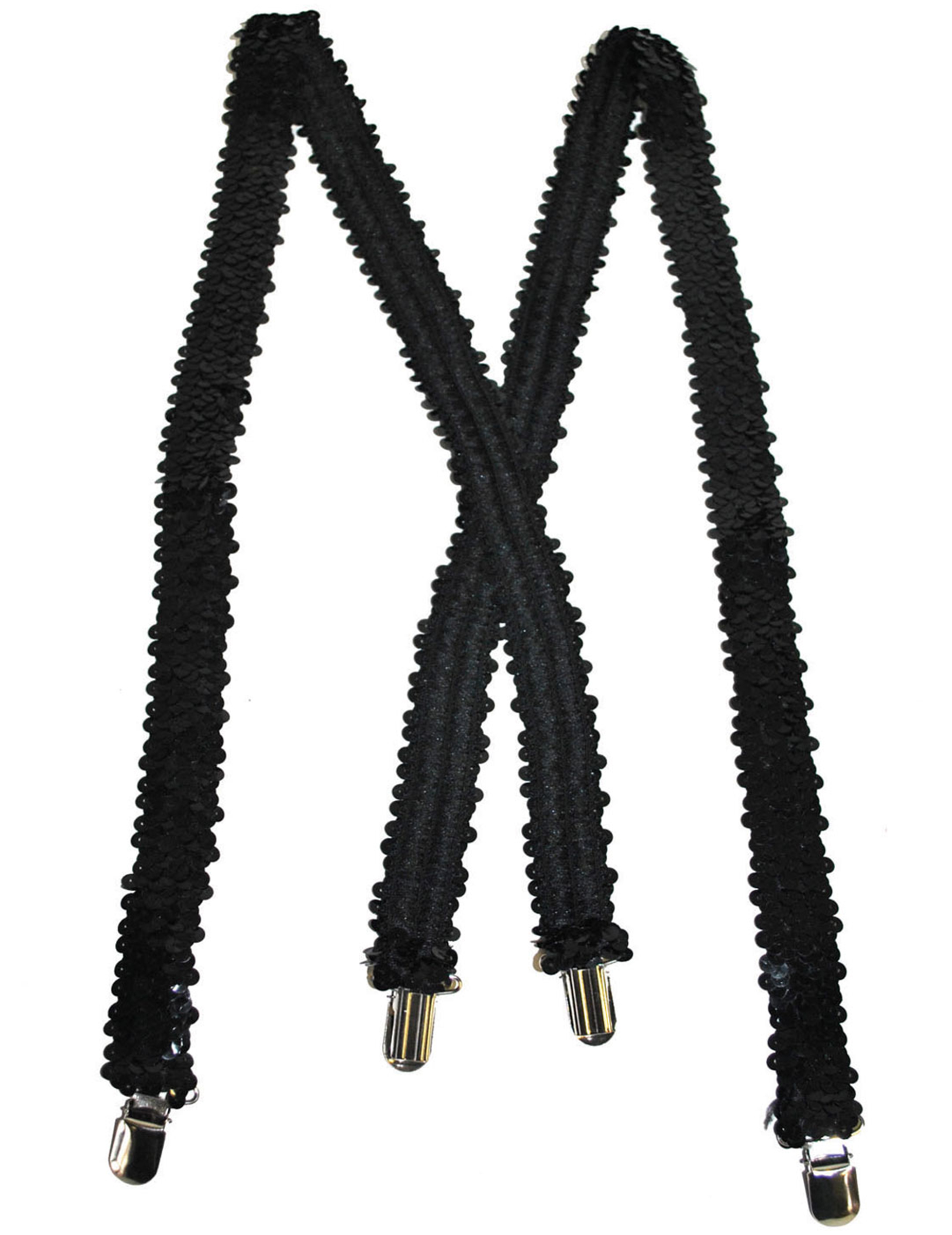 Pailletten Hosenträger Kostüm-Accessoire schwarz Pailletten Hosenträger Kostüm-Accessoire schwarz von ESPA