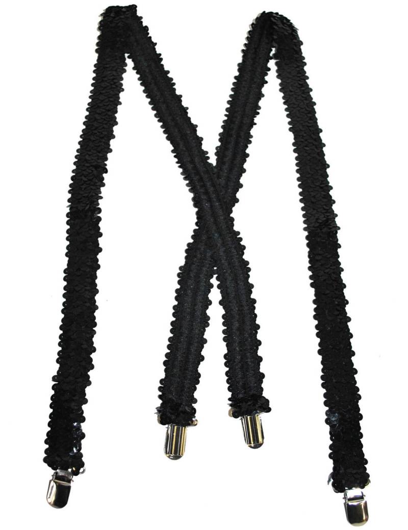 Pailletten Hosenträger Kostüm-Accessoire schwarz von ESPA