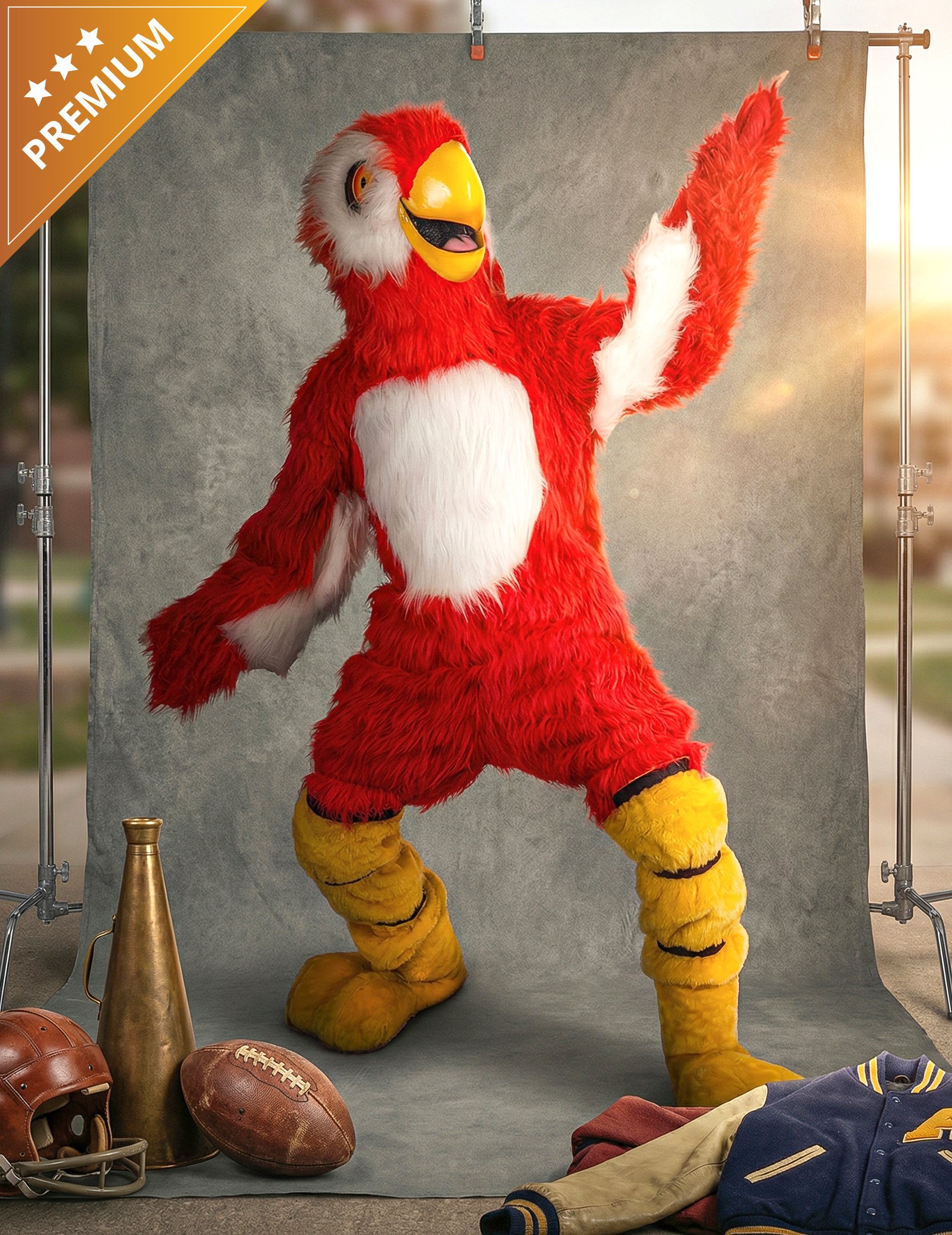 Papagei Maskottchen Kostüm Rot Erwachsene von ESPA