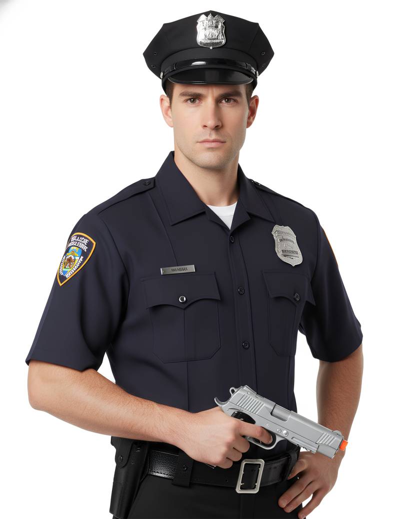 Polizei Pistole Metall für Kinder, Polizei Pistole aus Metall 18 cm von ESPA