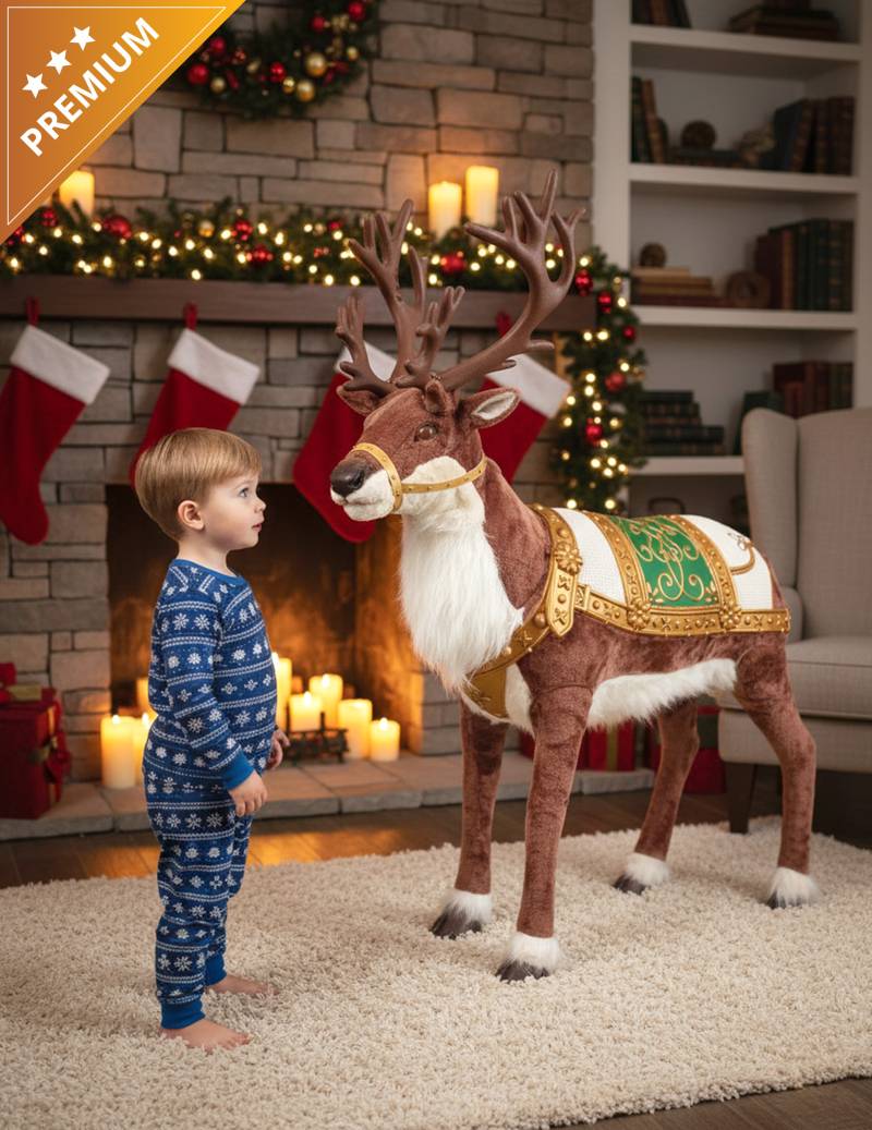 Rentier Figur beweglich mit Sound Weihnachtsdeko 143 cm von ESPA