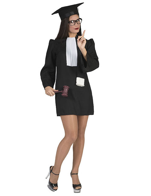 Richterin-Kostüm für Damen schwarz-weiß von ESPA