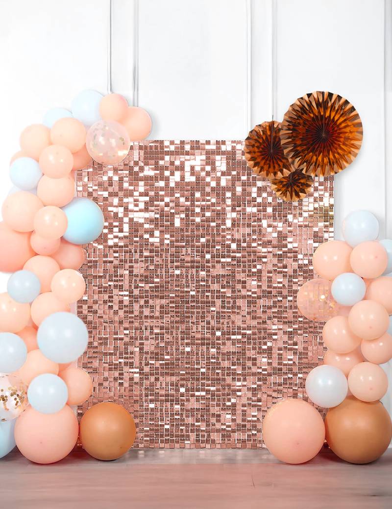 Rosefarbenes Glitzerpanel 30 x 30 cm von ESPA