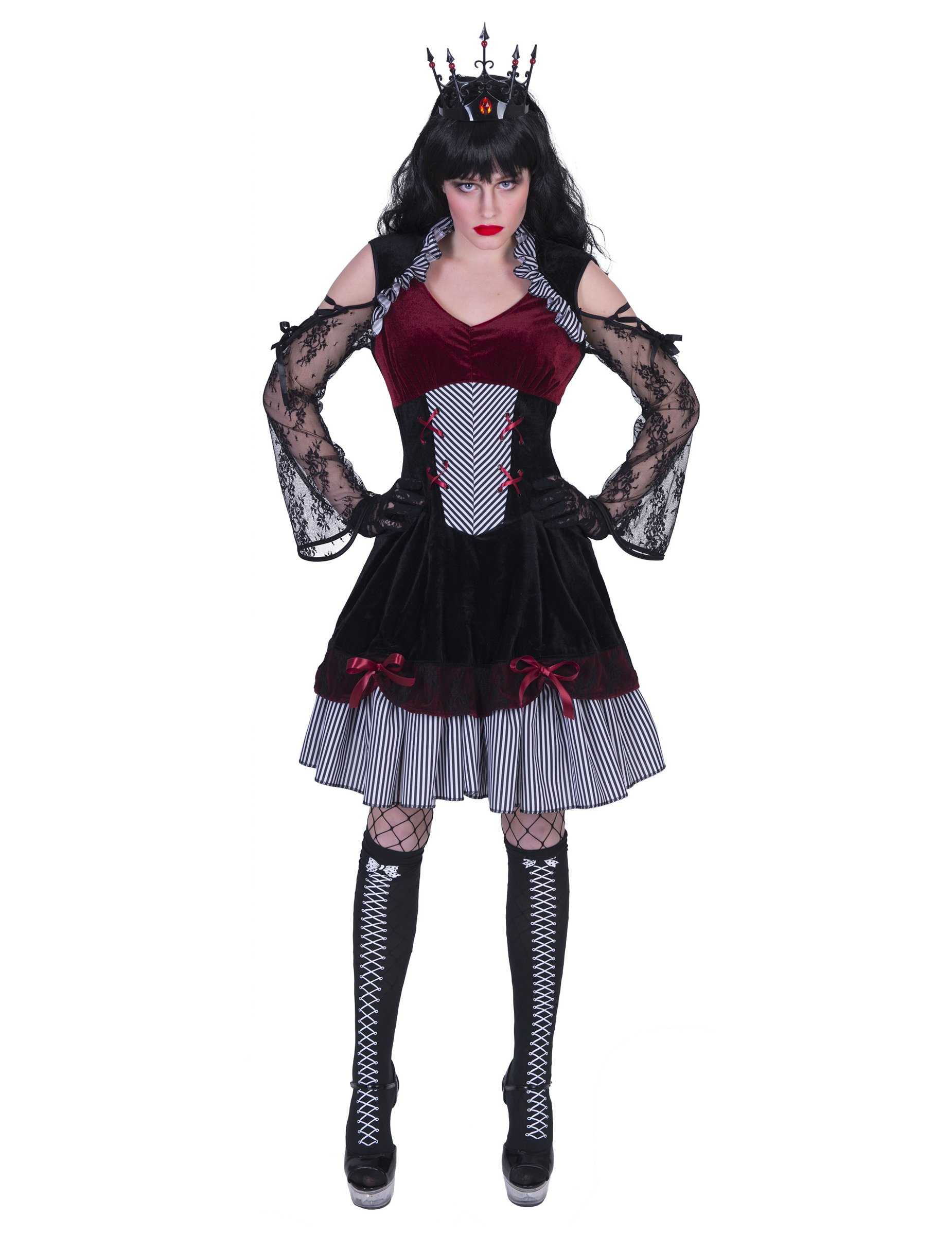 Schickes Gothic-Kostüm für Damen Halloweenkostüm schwarz-rot Schickes Gothic-Kostüm für Damen Halloweenkostüm schwarz-rot von ESPA