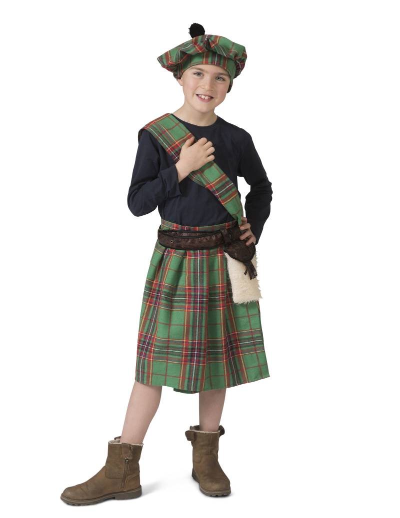 Schotten-Kostüm für Kinder Faschingskostüm grün-rot von ESPA