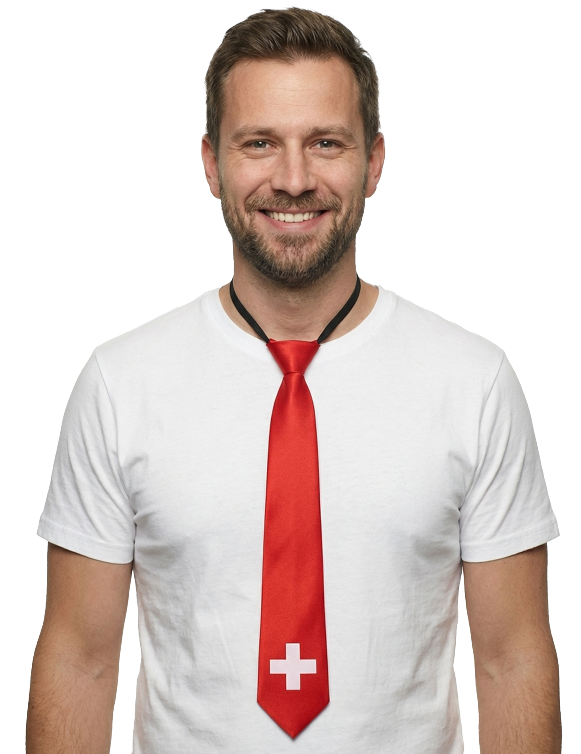 Schweizer Flaggenkrawatte für Erwachsene 50 cm Fan Accessoire von ESPA