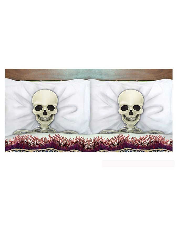 Skelett-Kissenhüllen Halloween-Kissenhüllen 2 Stück beige-schwarz-weiss 53x81cm Skelett-Kissenhüllen Halloween-Kissenhüllen 2 Stück beige-schwarz-weiss 53x81cm von ESPA