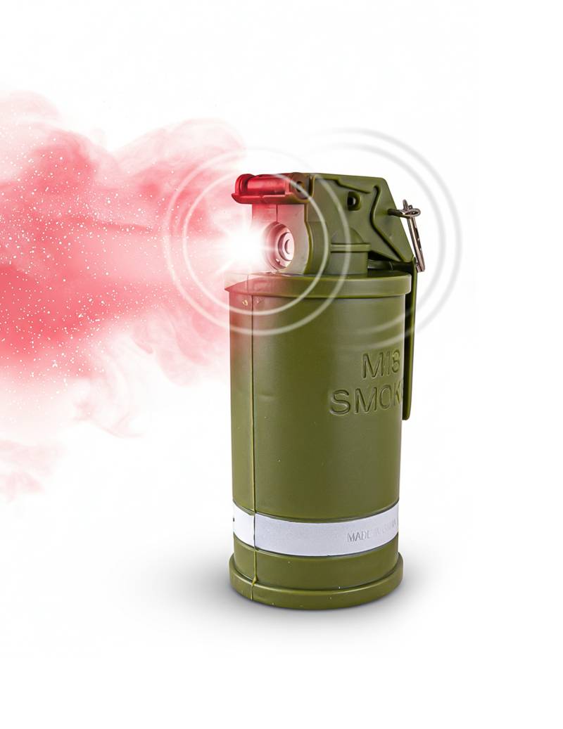 Spielzeug-Handgranate Sound mit Rauch, Licht und Ton für alle olivgrün von ESPA