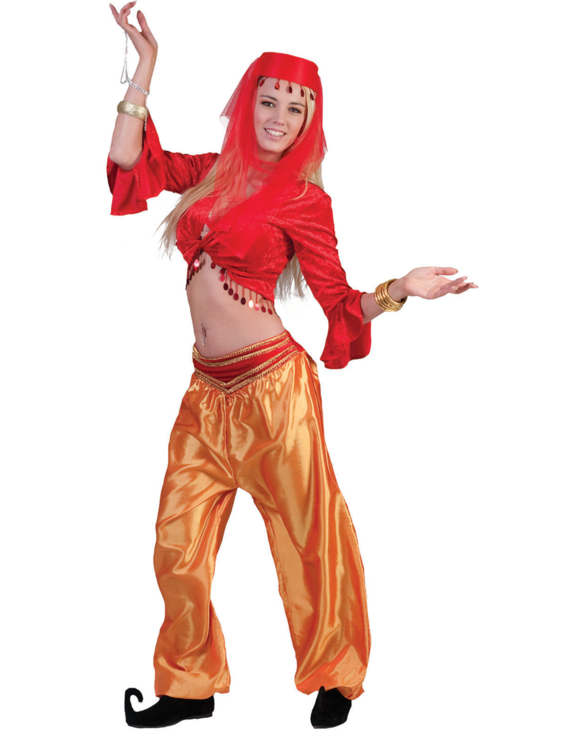 Tänzerin-Oberteil für Damen orientalisches Faschingskostüm rot Tänzerin-Oberteil für Damen orientalisches Faschingskostüm rot von ESPA