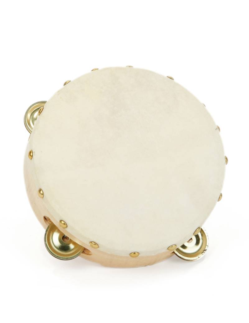 Tamburin Musikinstrument beige-cremefarben 16cm von ESPA