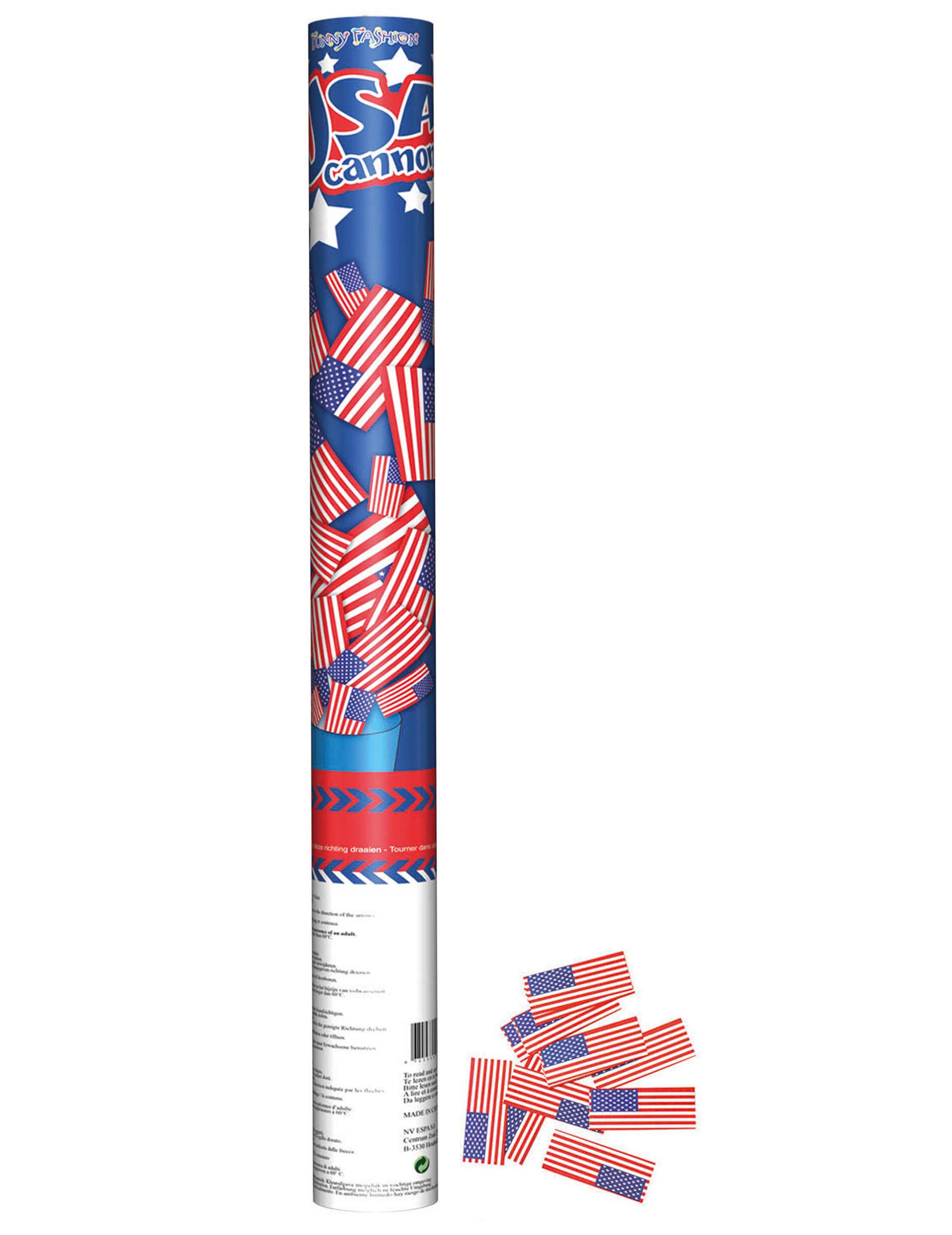 USA-Konfettikanone Partydeko blau-rot 60 cm USA-Konfettikanone Partydeko blau-rot 60 cm von ESPA