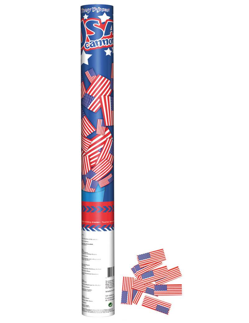 USA-Konfettikanone Partydeko blau-rot 60 cm von ESPA