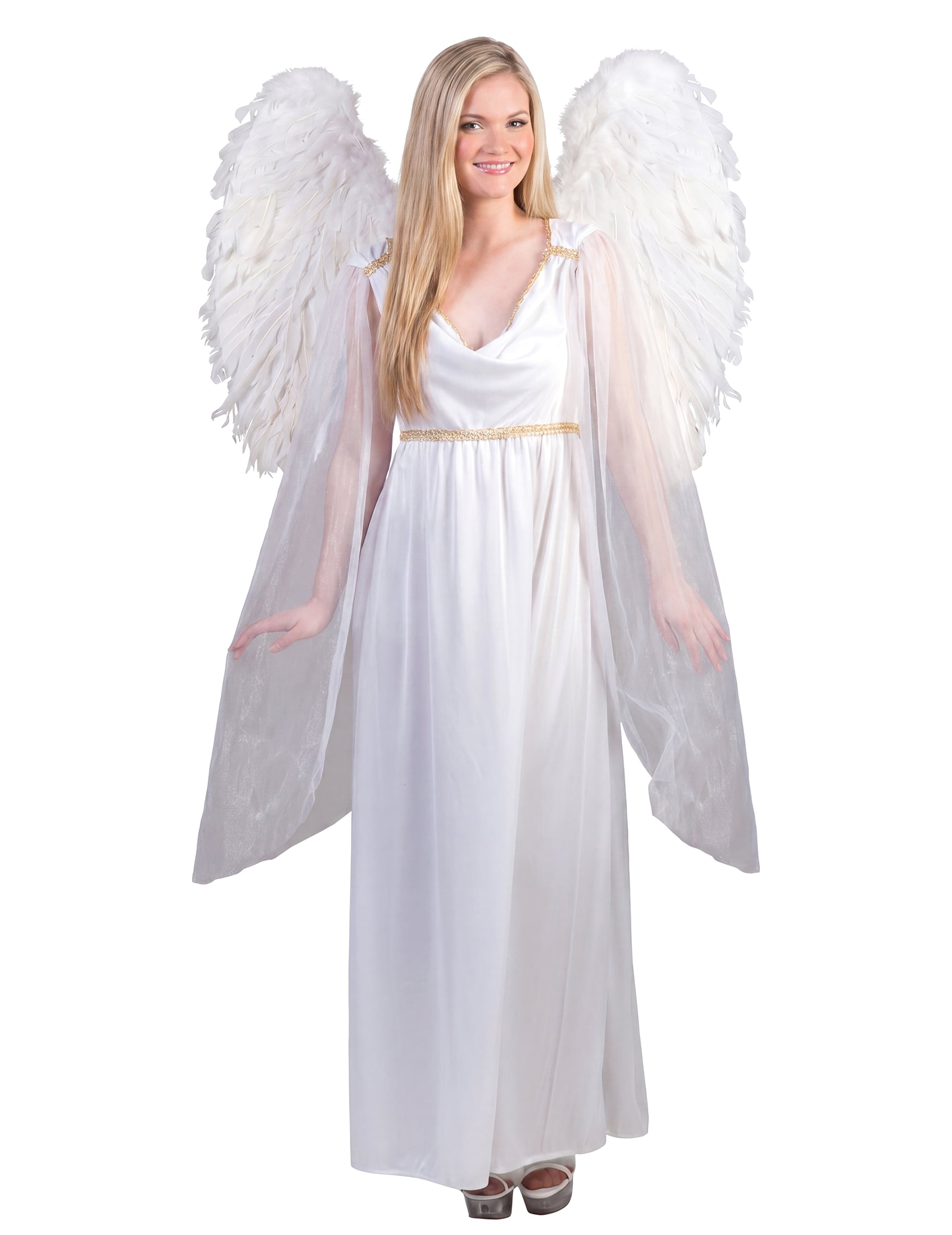 Weißes Engel Kostüm für Damen - Elegantes Engelkostüm für Karneval + Mottoparty Weißes Engel Kostüm für Damen - Elegantes Engelkostüm für Karneval + Mottoparty von ESPA