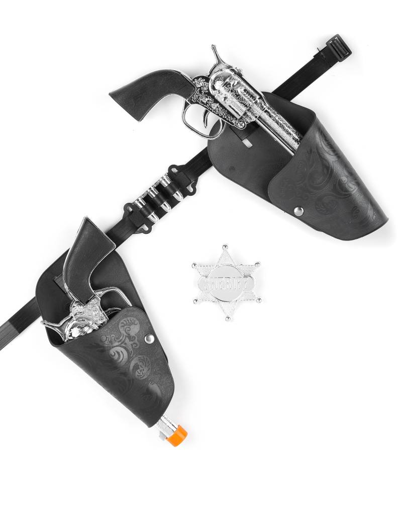 Wildwest Set Revolver Set silber-schwarz von ESPA