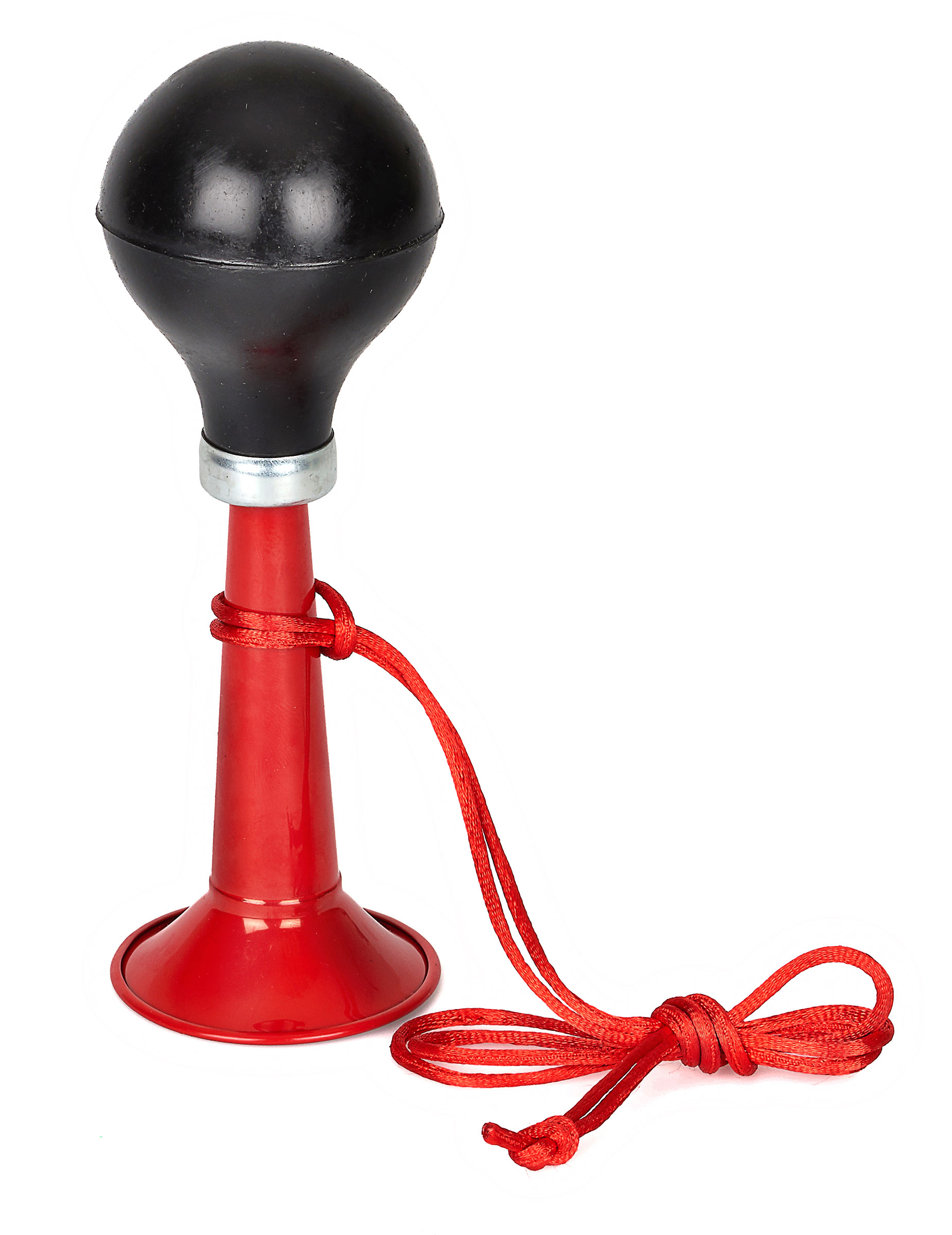 Witzige Clowns-Hupe an Schnur Clownskostüm-Zubehör schwarz-rot 18cm Witzige Clowns-Hupe an Schnur Clownskostüm-Zubehör schwarz-rot 18cm von ESPA