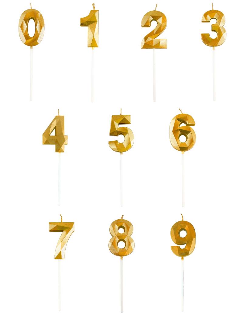 Zahlenkerze Gold Diamant 5 cm Zahlenkerze Gold Diamant 5 cm von ESPA