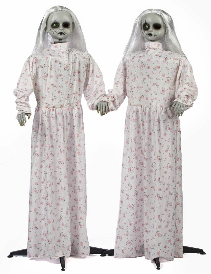 Zwillinge-Hängedeko Halloween-Partydeko weiss-schwarz 60 cm von ESPA