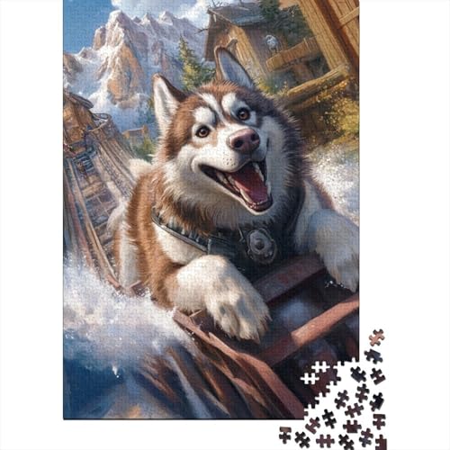 Alaskan Malamute Puzzle 1000-teilige Schwer Puzzle Spielzeug Lernspiel Impossible Herausforderung Spielzeug Für Erwachsene Und Kinder Ab 12 Jahren 1000pcs (75x50cm) von ESPLJQRYX