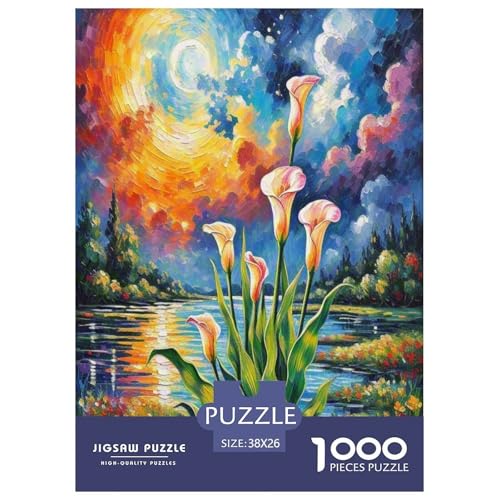 Calla Lilie Puzzle 1000 Teile Schwer Puzzle Spielzeug Pädagogisches Spiel Impossible Herausforderungsspielzeug Für Erwachsene Und Kinder in Bewährter 38x26cm/1000pcs von ESPLJQRYX