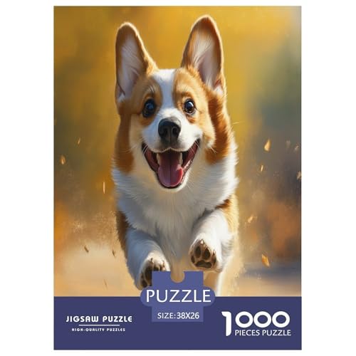 Corgi Puzzle 1000-teilige Schwer Puzzle Spielzeug Lernspiel Impossible Herausforderungsspielzeug Für Erwachsene Kinder 38x26cm/1000pcs von ESPLJQRYX