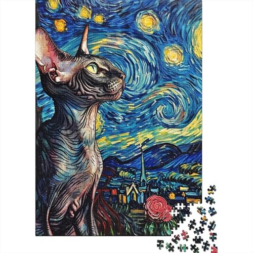 Cute Katze Puzzle 1000-teilige Schwer Puzzle Spielzeug Lernspiel Impossible Herausforderung Spielzeug Für Erwachsene Kinder 1000pcs (75x50cm) von ESPLJQRYX
