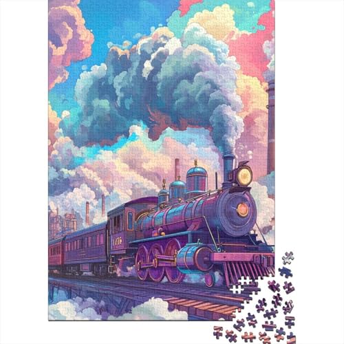 Dampflokomotive Puzzles 1000 Teile Schwer Puzzle Spielzeug Lernspiel Impossible Herausforderungsspielzeug Für Erwachsene Und Kinder in Bewährter 1000pcs (75x50cm) von ESPLJQRYX