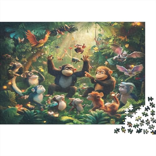 Dschungeltiere 1000 Stück Puzzles Für Erwachsene Teenager Stress Abbauen Familien-Puzzlespiel Mit Poster in 1000-teiliges Puzzle Kinder Lernspiel Spielzeug Geschenk Puzzel 1000pcs (75x50cm) von ESPLJQRYX