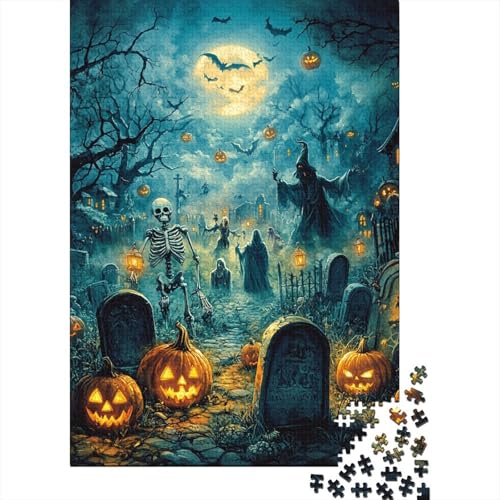 Halloween-Dorf Puzzle 1000 Teile Schwer Puzzle Spielzeug Lernspiel Impossible Herausforderungsspielzeug Für Erwachsene Kinder 1000pcs (75x50cm) von ESPLJQRYX