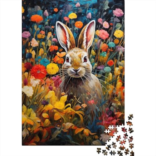 Oil Painting Hase Puzzles 1000 Teile Schwer Puzzle Spielzeug Pädagogisches Spiel Impossible Herausforderungsspielzeug Für Erwachsene Und Kinder Ab 12 Jahren 1000pcs (75x50cm) von ESPLJQRYX