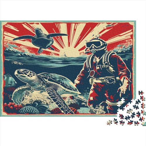Schildkröte 1000 Stück Puzzles Für Erwachsene Teenager Stress Abbauen Familien-Puzzlespiel 1000-teiliges Puzzle Kinder Lernspiel Spielzeug Geschenk Puzzel 1000pcs (75x50cm) von ESPLJQRYX