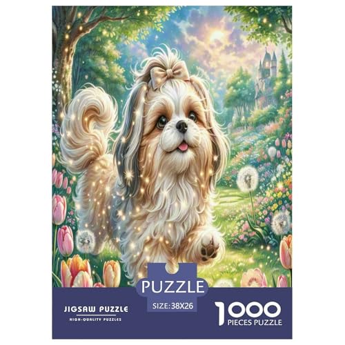 Shih Tzu Puzzles 1000 Teile Schwer Puzzle Spielzeug Pädagogisches Spiel Impossible Herausforderung Spielzeug Für Erwachsene Und Kinder Ab 14 Jahren 38x26cm/1000pcs von ESPLJQRYX