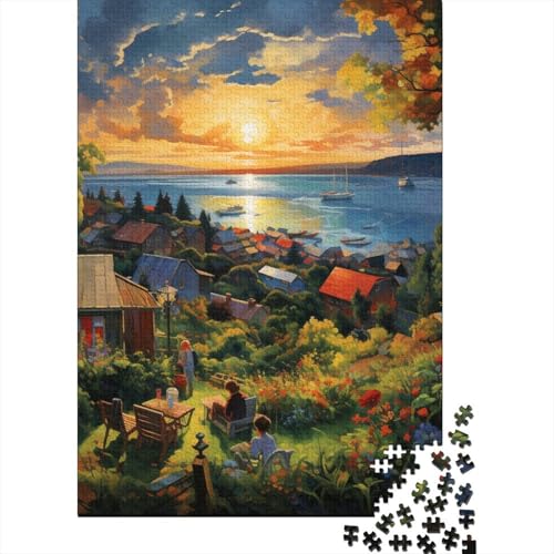 Sonnenuntergang über der Bucht Puzzles 1000 Teile Schwer Puzzle Spielzeug Lernspiel Impossible Herausforderungsspielzeug Für Erwachsene Kinder 1000pcs (75x50cm) von ESPLJQRYX