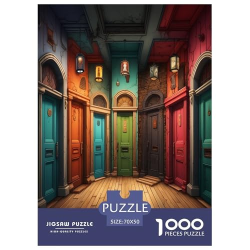 Strange ColouRot Doors Puzzle 1000-teilige Schwer Puzzle Spielzeug Pädagogisches Spiel Impossible Herausforderung Spielzeug Für Erwachsene Und Kinder Ab 12 Jahren 70x50cm/1000pcs von ESPLJQRYX