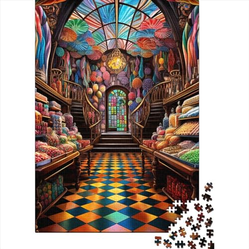Süßigkeitenladen Puzzles 1000 Teile Schwer Puzzle Spielzeug Pädagogisches Spiel Impossible Herausforderung Spielzeug Für Erwachsene Und Kinder in Bewährter 1000pcs (75x50cm) von ESPLJQRYX