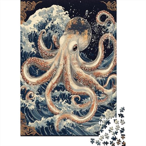 Tintenfisch Puzzles 1000 Teile Schwer Puzzle Spielzeug Pädagogisches Spiel Impossible Herausforderung Spielzeug Für Erwachsene Kinder 1000pcs (75x50cm) von ESPLJQRYX