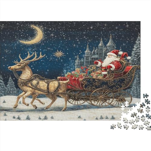 Weihnachtsmann 1000 Stück Puzzles Für Erwachsene Teenager Stress Abbauen Familien-Puzzlespiel Mit Poster in 1000-teiliges Puzzle Kinder Lernspiel Spielzeug Geschenk Puzzel 1000pcs (75x50cm) von ESPLJQRYX