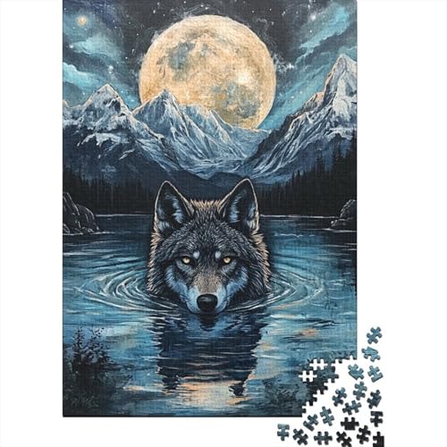 Wolf Puzzles 1000 Teile Schwer Puzzle Spielzeug Lernspiel Impossible Herausforderungsspielzeug Für Erwachsene Und Kinder in Bewährter 1000pcs (75x50cm) von ESPLJQRYX