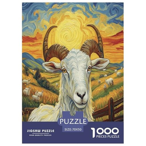 Ziege Puzzles 1000 Teile Schwer Puzzle Spielzeug Pädagogisches Spiel Impossible Herausforderung Spielzeug Für Erwachsene Kinder 70x50cm/1000pcs von ESPLJQRYX