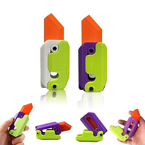 3D-Drucken Zappelmesser Spielzeug, Schwerkraft-Messer-Spielzeug, Plastik Zappelspielzeug, 3D gedrucktes Plastikmesser, Rübe-Messer-Karotte-Messer-Spielzeug (BB) von ESPRY