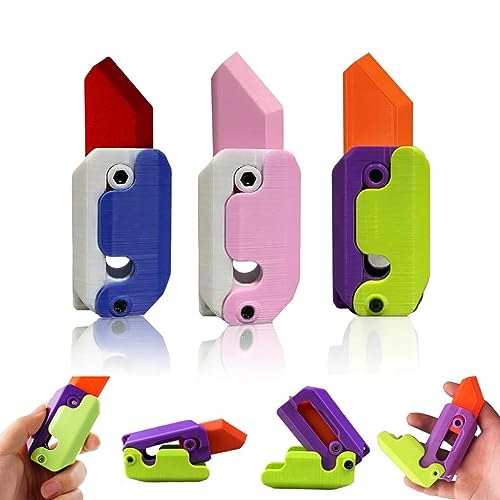 3D-Drucken Zappelmesser Spielzeug, Schwerkraft-Messer-Spielzeug, Plastik Zappelspielzeug, 3D gedrucktes Plastikmesser, Rübe-Messer-Karotte-Messer-Spielzeug (BBB) von ESPRY